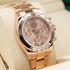 Rolex Daytona Cosmograph SUNDUST BAGUETTE Diamond Rose Gold 116505 Box/Card