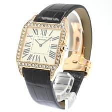 CARTIER SANTOS-DUMONT LM WH100751 35mm 18KPG Beige Dial Hand-Wind #C013