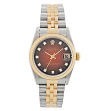 Rolex Datejust 68273 Midsize 2-Tone Red Vignette Dial Watch