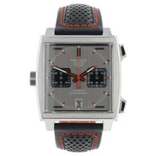 Tag Heuer Monaco Stainless Steel Grey Dial 39mm Automatic Mens Watch CAW211B