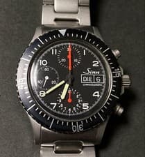 Sinn 256 Automatic Watch Chronograph Day-Date Pilot 25 Jewels 38.5mm