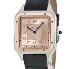Cartier Santos Dumont W2SA0025 Men's K18PG SS 34mm Pink Watch #HD173