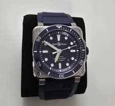 Bell & Ross BR 03-92 Diver Men's Automatic Wristwatch Blue Dial Rubber Strap SS