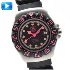 [EXC+5] TAG Heuer Professional 377.508 Quartz Pink Black Women’s Vintage Watch