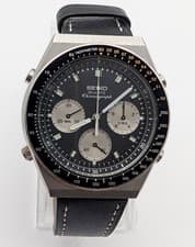 Vintage Seiko 7A28-703B Speedtimer Reverse Panda Quartz Chronograph 40mm