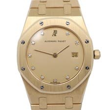 1990s Audemars Piguet 56175BA Royal Oak 33mm 18K Yellow Gold Diamond Dial Watch