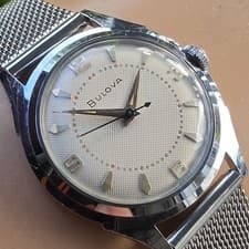 Vintage BULOVA Senator "FW" men's manual wind watch 11ACC Black dial 1957