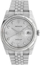 Rolex Datejust in stainless steel with a 18k white gold bezel ref-116234