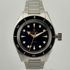 Lorier Neptune Series IV Black Gilt 39mm No-Date Automatic Diver Steel Bracelet
