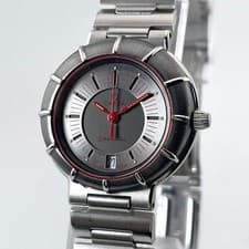 OMEGA Seamaster 1426 Quartz Red Dial Ladies Watch SS 26mm Date Dynamic Style