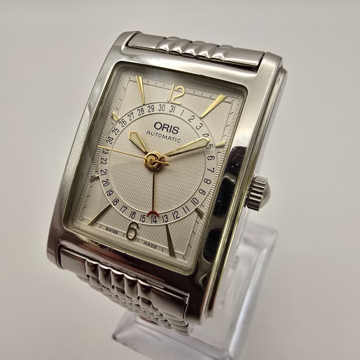 ORIS POINTER B7460 MENS WATCH STAINLESS STEEL SWISS AUTOMATIC WITH BOX & LINKS.