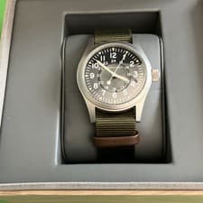 Hamilton Khaki Field Mechanical Men’s Watch Black Dial Green Nylon NATO Strap