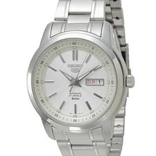 SEIKO SNKM83K1 Watch Automatic Men Stainless Steel Silver Dial 44mm Genuine