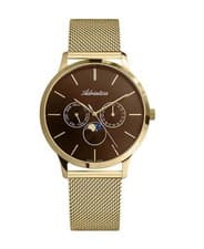 ADRIATICA Men Quartz Casual Watch Classic Dress Brown Dial Waterproof Swiss 41mm