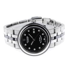 TUDOR GLAMOUR DATE 53010 31mm SS/CERAMIC Black Dial Automatic Date #C538