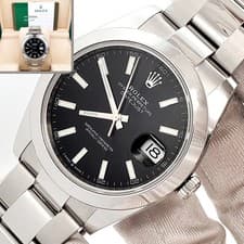 2019 Rolex Datejust 41mm Black Index Steel Oyster Watch 126300 Box/Papers/Tag