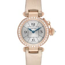 Cartier Miss Pasha Rose Gold SIlver Dial Diamond Ladies Watch WJ124026