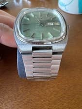 OMEGA Seamaster TV Screen Mint Green Automatic Day-Date Square Case Unisex