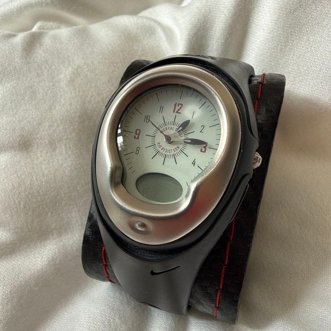 Nike Digital Watch Silver/Black Unisex Sport Quartz Clasp New