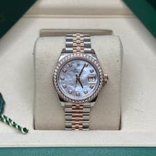 Rolex Lady-Datejust Mother Of Pearl Two Tone Rose Gold Diamond Bezel Jubilee