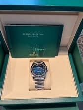 ROLEX 18K WHITE GOLD PRESIDENT DAY DATE 40 228239 C. 2025 Blue Ombre Dial 40mm