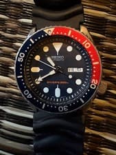 Seiko Automatic Diver Watch 200m Pepsi Bezel Mens Wristwatch Classic