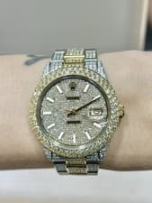 Rolex Datejust 36MM Two-Tone Iced Out Genuine Diamond Watch