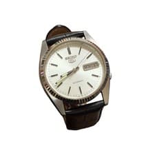 Seiko 5 7009-3110 Automatic Watch with Black Leather Strap