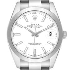 Rolex Datejust 41 Steel White Dial Mens Watch 126300 Box Card