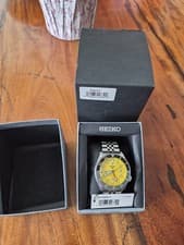 Seiko 5 SKX Automatic SSK017 GMT Sports Series Yellow Dial. NWT Never Worn