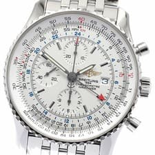 BREITLING WATCH A24322 NAVITIMER WORLD DATE CHRONOGRAPH GMT AUTOMATIC SS MEN'S