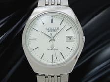 Citizen Crystron Ref. 4-880381-TA SS Silver Dial Date Quartz 41mm Vintage Men's