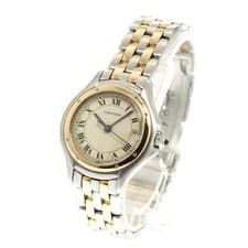 CARTIER PANTHERE COUGAR SM 2 ROW W35005B6 26mm SS/YG Beige Dial Date #C323