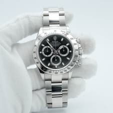 MINT 2007 Full Set Rolex Daytona 116520 Black Steel Cosmograph Chromalight Watch