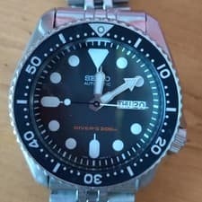 Seiko SKX007 7S26-0020 Black Boy Automatic Diver 200m Mens Watch Jubilee