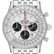 Breitling Navitimer B03 Chronograph Steel Silver Dial Mens Watch AB0311 Box Card