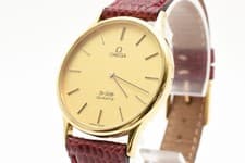 [Exc+5] Vintage OMEGA De Ville Cal.1365 Gold Quartz Push 32mm Watch From JAPAN