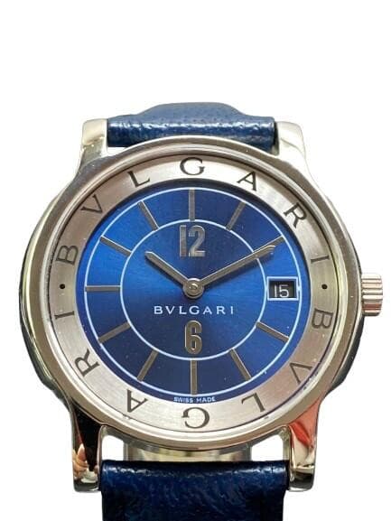 BVLGARI Wrist Watch Solo Tempo ST35S Date Quartz Navy Used