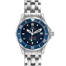 Omega Seamaster Diver 300M Steel Blue Dial Ladies Watch 2224.80.00 Card