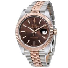 Rolex Datejust Chocolate Dial Steel and 18K Everose Gold Jubilee Men's Watch