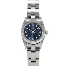 ROLEX Oyster Perpetual 76080 blue WATCH 724097