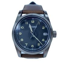 SEIKO quartz wristwatch analog leather BLK BRW 7N42-HAP0