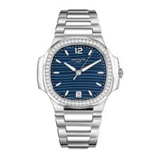 Patek Philippe Nautilus Watch 35MM Blue Index Hour Markers Dial Stainless Steel