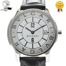 Vintage [MINT] BVLGARI Solotempo ST29S White Dial Black Women's 28mm Date Watch