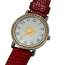 HERMES Wristwatch Sellier Y stamp SE4.240 Quartz Stainless Steel White Dial