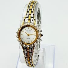 Rado 133.9700.2 Women's Rhinestone Bezel Dress Watch Used Excellent Condition