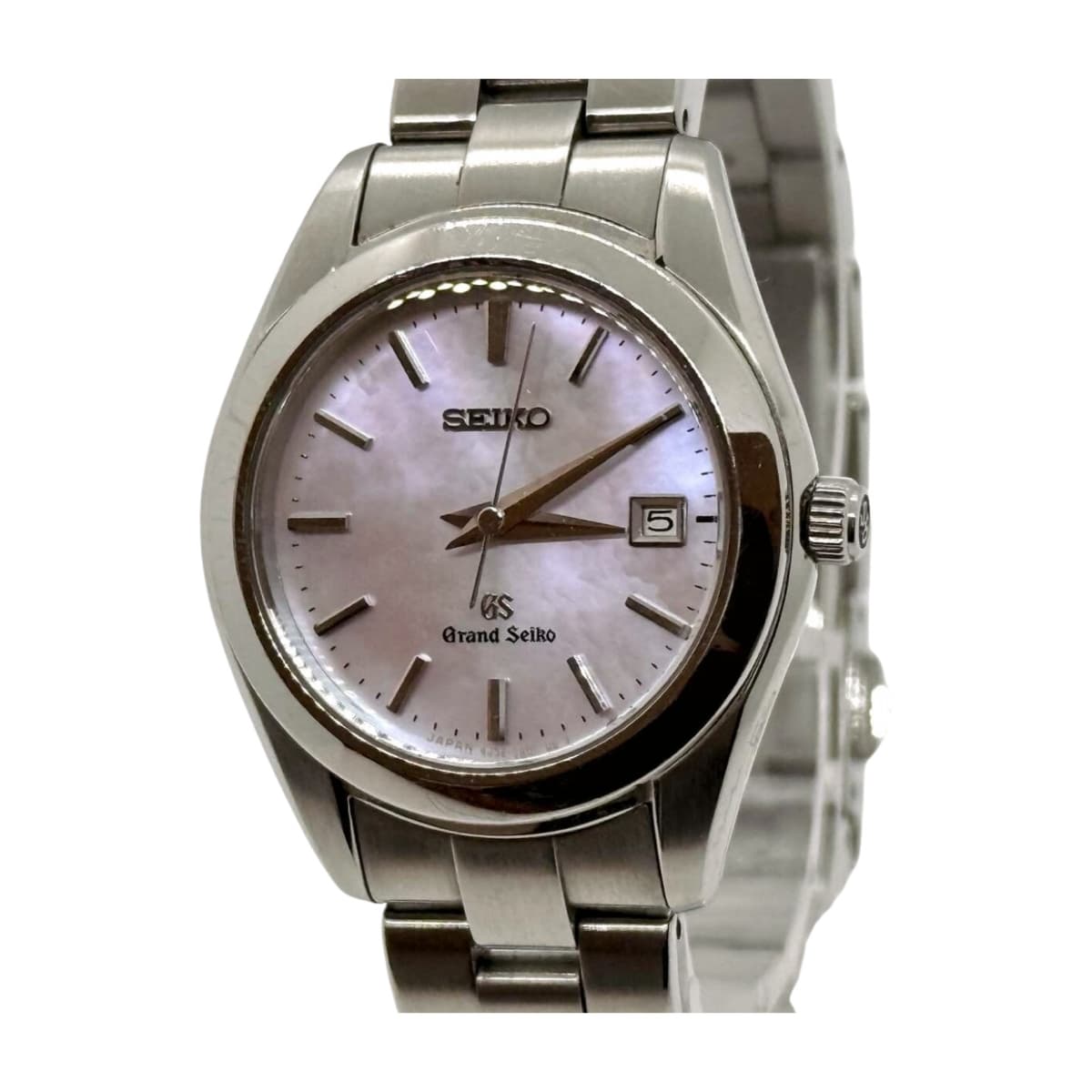Grand Seiko 4J52-0AB0 Purple MOP Dial Ladies Quartz Watch SS Date Auth Japan GS
