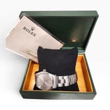 Full Set 1971 Rolex Mens Air King Precision 34 mm Steel Automatic Watch 5500