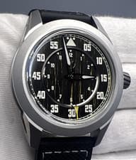 Zelos 39mm Sandblasted Polished Titanium Eagle 2 Ti Carbon Automatic Pilot Watch