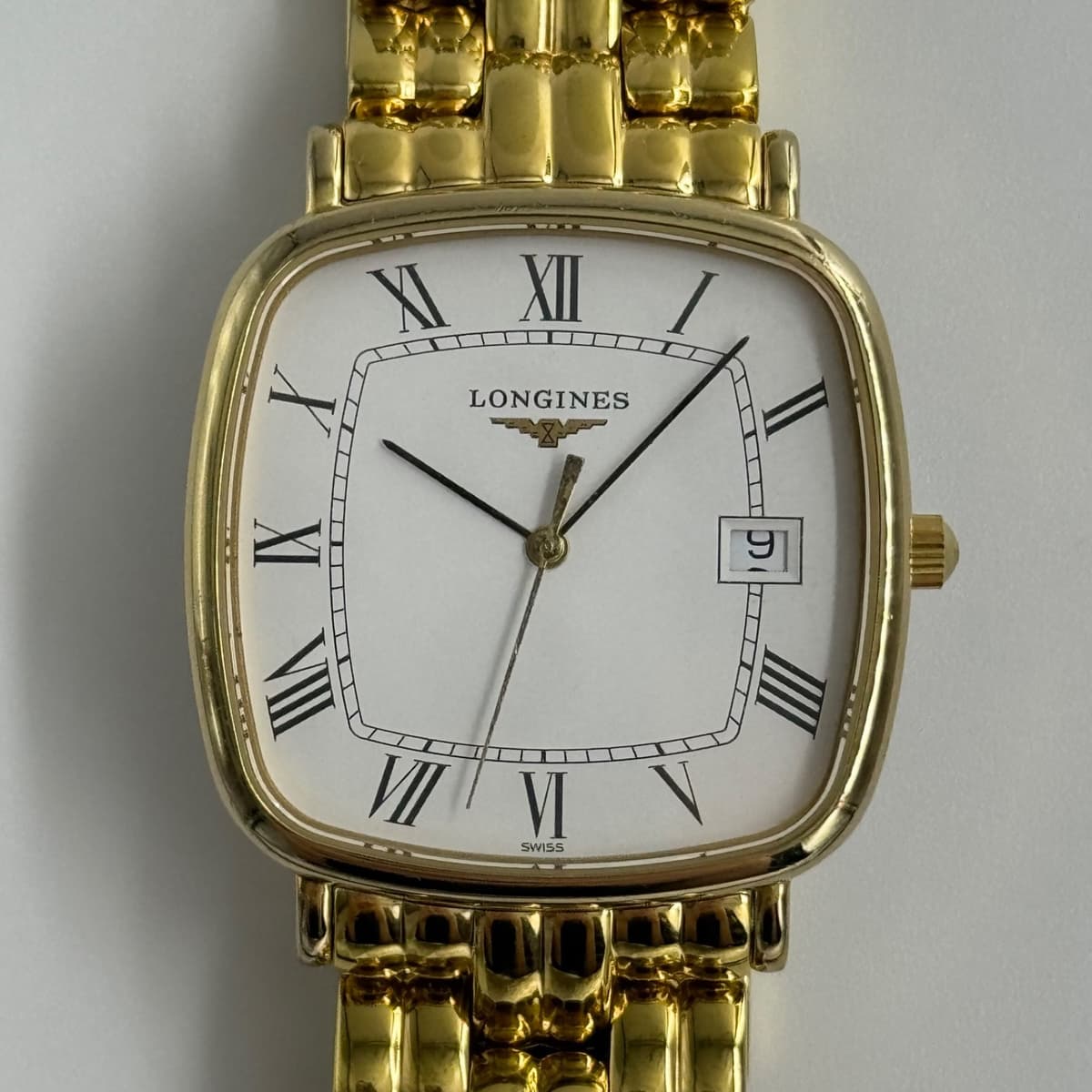 Vintage Longines Gold-Tone Men’s Quartz Watch with Original Longines Bracelet